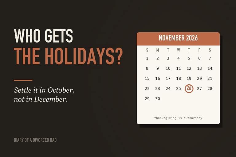 A November 2026 calendar with Thanksgiving on the 26th circled, beside the words who gets the holidays